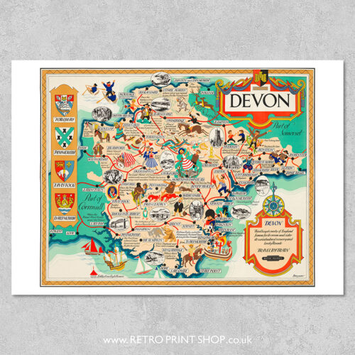 Devon Map Poster