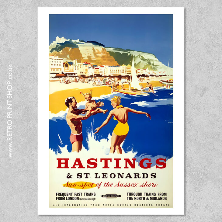 BR Hastings & St Leonards Poster #5 - Vintage Railway Posters, Retro ...