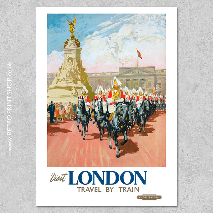 London #3 Vintage Travel Poster 4 sizes, matte+glossy avail