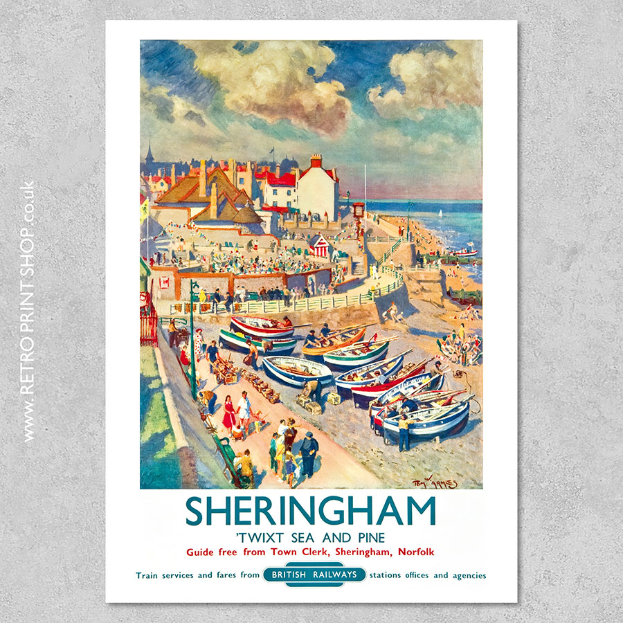 TU52 Vintage Sheringham Norfolk Railway Travel Poster Print A2//A3