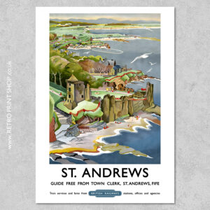 BR St Andrews Poster - Vintage Railway Posters, Retro Print Shop