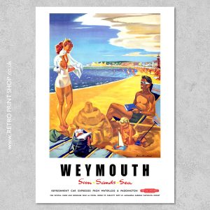 BR Weymouth Poster #2 - Vintage Railway Posters, Retro Print Shop