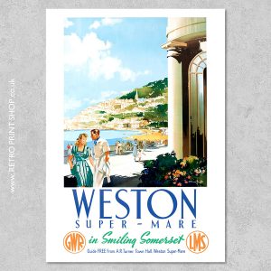 GWR & LMS Weston-super-Mare Poster #2 - Vintage Railway Posters, Retro ...