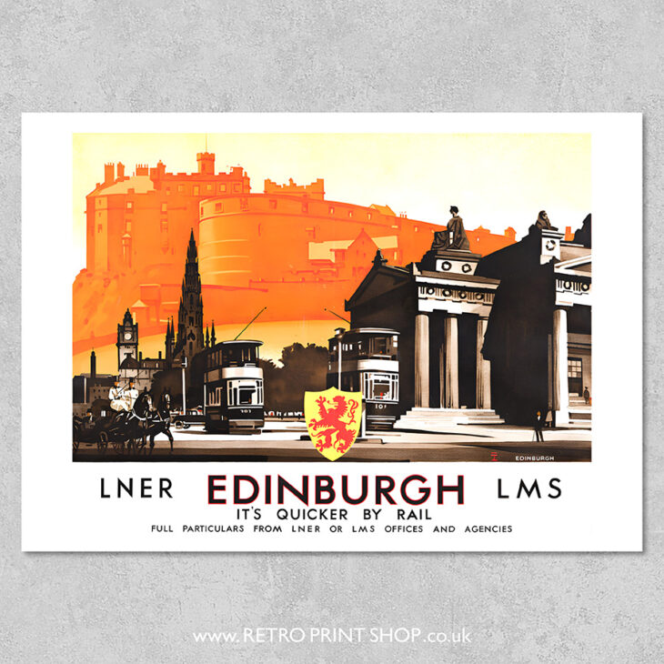 LNER LMS Edinburgh Poster