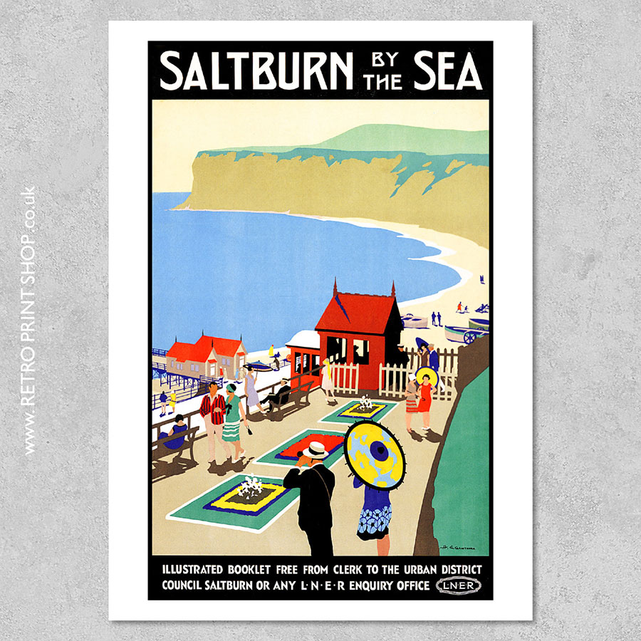 Saltburn Railway Vintage Retro Oldschool Old Good Price Poster